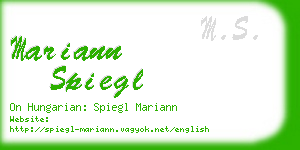 mariann spiegl business card